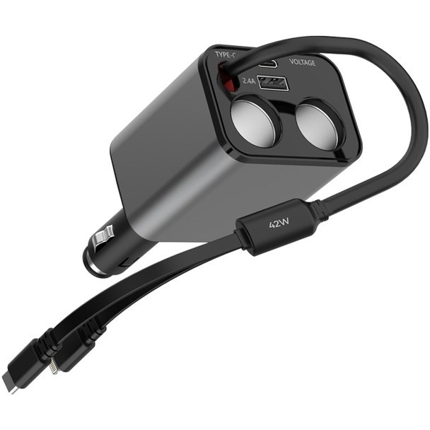 شارژر فندکی 90 واتی گرین لاین مدل GREEN LION MULTIPORT GL-CC07