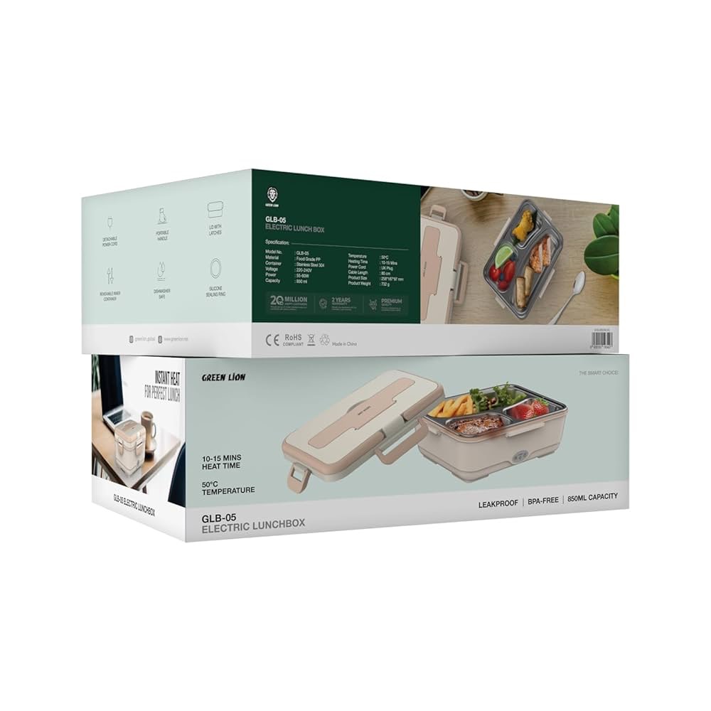 ظرف غذای برقی گرین لاین مدل Green Lion GLB-05 Electric Lunchbox GNELB850ML