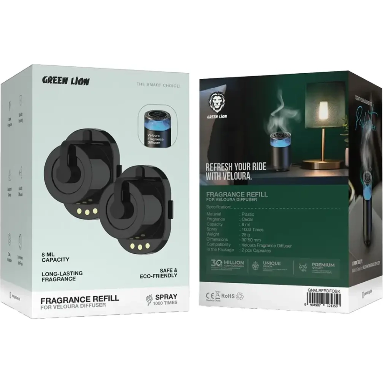Green Lion Fragrance Refill for Veloura Diffuser GNVLRFRDFOBK پد یدک خوشبو کننده ماشین گرین لاین مدل